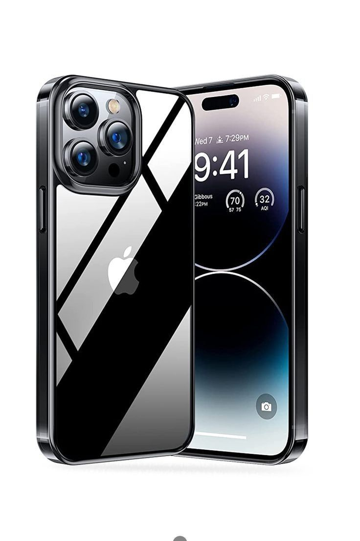iPhone in a clear protective case