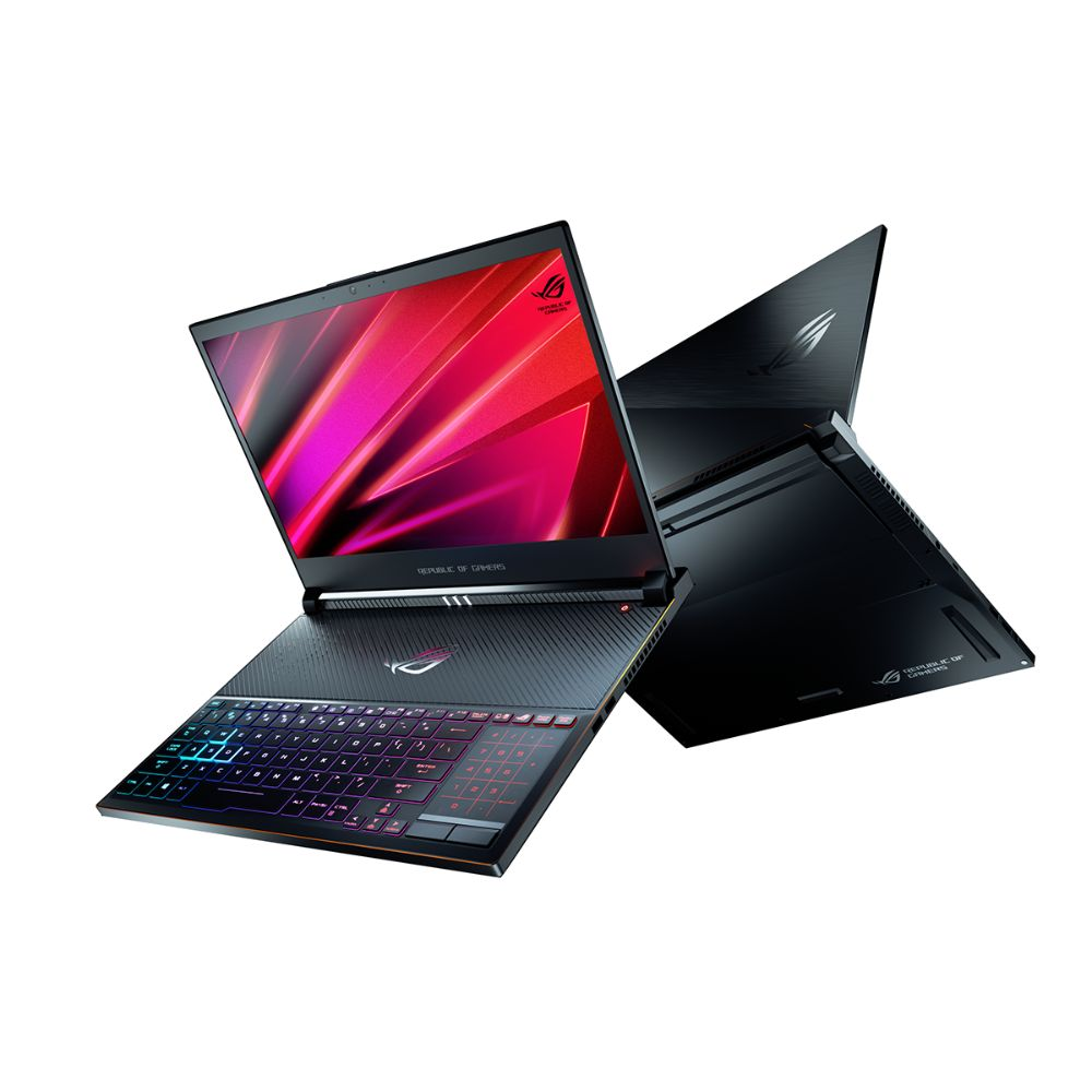 ASUS ROG gaming laptop with RGB keyboard